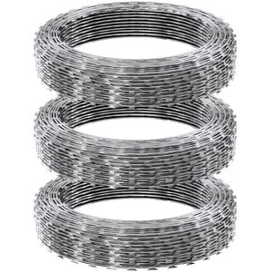 Filo Spinato a Doppia Spirale Zincato da 5mm, 147 Piedi, 3 Rotoli - Product Image 1