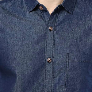 2026 New Arrival Men Blue Denim Jeans Shirts Customized Logo & Design Buttons Style Breathable Sustainable Mens Denim Shirts - Product Image 5