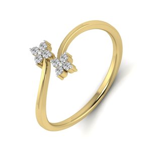Anillo de Flor de Oro de 10k Hecho a Mano con Diamante de Laboratorio VVS1, Joyería Fina Directa de Fábrica - Product Image 1