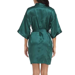 Plain <b>Satin</b> Polyester <b>Robes</b> <b>Women</b> Wholesale Bathrobe Party Beach Wedding Sleepwear Custom Logo OEM - Product Image 3