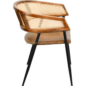 Rattan Dining <b>Chair</b> Handwoven Natural Cane Seating With Sturdy Frame Comfortable Stylish Design Perfect For Dining Room Home - Product Image 1