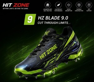 รองเท้าคริกเก็ต HIT ZONE สำหรับฝึกซ้อมและแข่งขัน รองเท้ากีฬาสำหรับมืออาชีพ เย็บสองชั้นเพื่อความคล่องตัวและสมดุล - Product Image 2