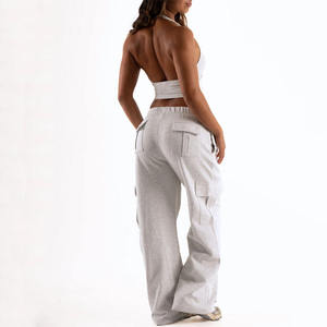 Nesta Sports 2026 Pantalon de jogging cargo pour femme, taille élastique avec cordon de serrage, extensible, doux, athleisure, coupe évasée - Product Image 3