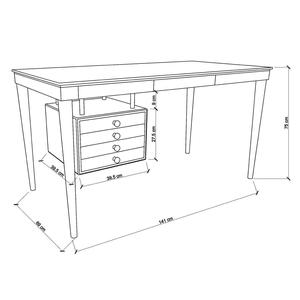 Solid Wood Foldable Modern Office Desk with 2 Drawers Eco-Friendly Home Furniture <b>for</b> Living Room & Office Building - Product Image 1
