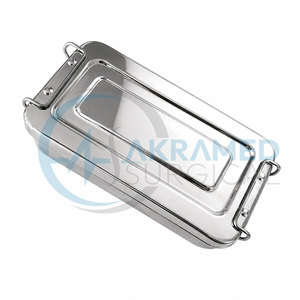 Plateau de Stérilisation en Acier Inoxydable Certifié CE ISO avec Couvercle 8x4x2 pour Instruments Médicaux, Chirurgicaux et de Piercing Corporel - Product Image 5