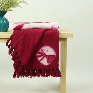 Indian Style Handmade Cotton Breathable Tie Dye Printed Tassel Blanket Bohemian Sofa Cover <b>Throw</b> - Product Image 5