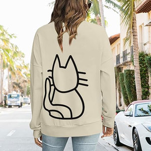 <b>Cat</b> Sweatshirts for Women Graphic Oversized Sweatshirt Funny Long Sleeve Shirt Cute Pullover Fleece Hoodie <b>Tops</b> Casual Cozy - Product Image 4