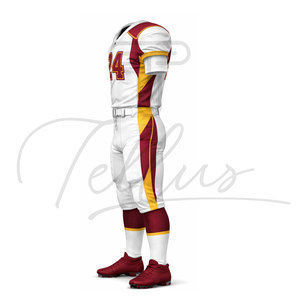 Uniforme de football américain sur mesure de haute qualité pour hommes, tissu respirant de qualité supérieure avec manches courtes et design imprimé - Product Image 5