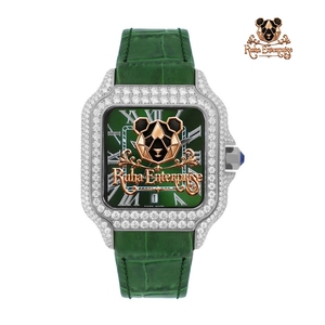 Reloj de pulsera para hombre con correa de caucho, bisel con piedras en relieve, laterales de caja esculpidos y diseño de esfera multinivel - Product Image 3