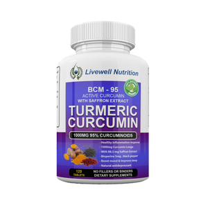 Curcumine de curcuma avec extrait de safran BCM 95 1000mg 95 % Curcuminoïdes 120 comprimés - Product Image 1