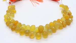 Cuentas de Calcio Amarillo Natural Facetadas en Forma de Lágrima, Tamaño 6x9-9x12MM, Cuentas de Gema Amarilla en Forma de Gota para Fabricación de Joyería, Suministros a Granel de 7 Pulgadas - Product Image 3