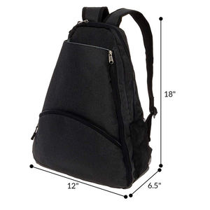 Bolsa Deportiva para Raquetas de 30-40L, Cierre de Cremallera de Nailon, Resistente al Agua, Almacenamiento para Equipo de Tenis, Diseño Negro, Venta Especial, Logotipo Personalizado - Product Image 2