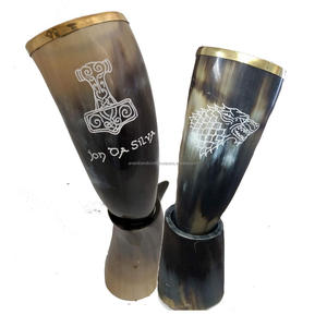 Antique Customized Agate Natural Drinking Horn <b>Mug</b> Unique Design Viking Carving Style Highly Finished <b>Flower</b> Natural Crafts - Product Image 3