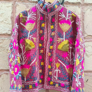 Chaqueta para mujer estilo bohemio vintage, ropa tipo sarong para mujer, chaqueta y abrigo de terciopelo con bordado hecho a mano, abrigo corto estilo boho. - Product Image 1