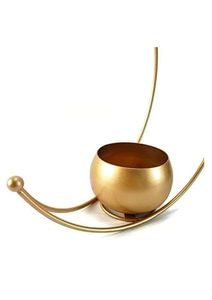 Minimalist Metal Tabletop <b>Vase</b> with Curved Arc Design Handmade Decorative Flower Pot for Home Interior - Product Image 2