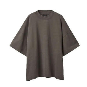 T-shirt Oversize Homme Streetwear Manches Courtes Personnalisable Vierge en Coton Anti-boulochage - Product Image 2