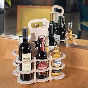 Estante para Vino de Hierro y Madera Estilo Rústico Industrial, Soporte para 6 Botellas - Product Image 2