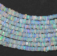 Perles Heishi en opale naturelle d'Éthiopie, opale blanche de forme carrée, perles percées de 4-5 mm pour la fabrication de bijoux, collier ou bracelet