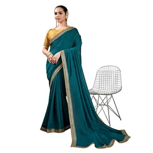 Indian Women's Silk Cotton Weaving Embroidered Modern Luxury <b>Saree</b> Special Occasion Multi Color Ethnic India Pakistan - Product Image 1