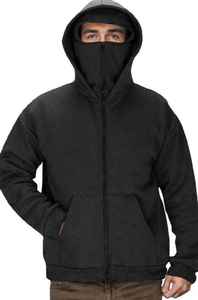 Unisex Hoodies Balaclava Double Hooded Zip <b>Jacket</b> Wind resistant Full Zip Athletic <b>Workout</b> Sweatshirt - Product Image 5