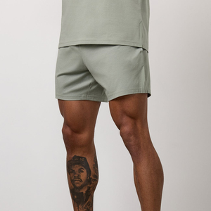 Shorts de sport pour homme 100% coton, avec cordon de serrage, tricotés, respirants, écologiques, séchage rapide, pour l'été, décontractés - Product Image 1