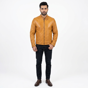 Chaqueta de Cuero Genuino para Hombre, Impermeable, Cortavientos y Transpirable, con Cuello Alto, Ribete de Piel y Forro Sherpa, Estilo Urbano, para Invierno - Product Image 3
