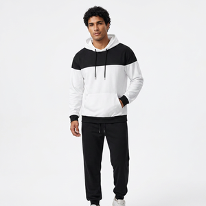 Ensemble de survêtement unisexe à capuche, manches longues, coupe ample, respirant, en polyester, pour l'automne, décontracté, avec poches latérales - Product Image 3