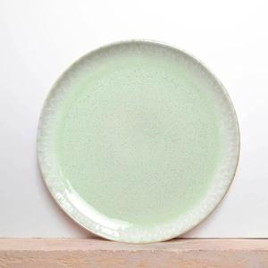 Plato de Cena de Cerámica con Acabado Glaseado Menta Fresca, Textura Suave Moteada, Borde Brillante, Vajilla Resistente para el Hogar Moderno - Product Image 1