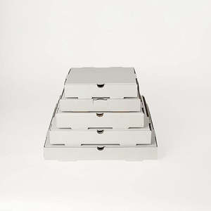 Cajas de Pizza Desechables de Papel Blanco Resistente, Portátiles para Entrega de Alimentos, Reutilizables como Platos, Uso Industrial - Product Image 6