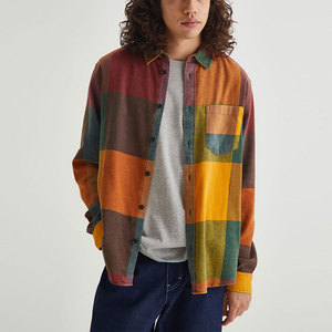 Chemise décontractée à carreaux en flanelle pour homme, en coton doux, boutonnée, à manches longues, coupe décontractée, style urbain, couche chaude pour l'extérieur - Product Image 3