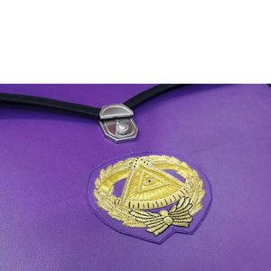 Masonic Embroidered Patch Badge Gold Purple Symbol Classical Style Sew-On Fabric Applique for Bags - Product Image 4