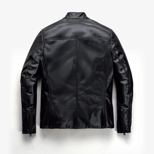 เสื้อแจ็คเก็ตหนัง PU ผ้าขนสัตว์สำหรับผู้ชาย สไตล์ลำลอง ใส่ได้ทั้งฤดูใบไม้ผลิและฤดูใบไม้ร่วง กันลม ทรงเข้ารูป ซิป แขนยาว ขายส่ง - Product Image 5