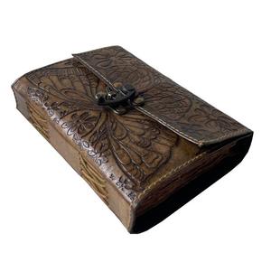 Handmade Genuine Leather <b>Journal</b> Vintage Butterfly Flower Embossed Deckle Edge Paper <b>Writing</b> Diary Office Notebook & Sketch Book - Product Image 4