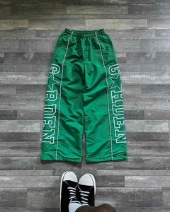 Pantalones Deportivos Personalizados de Nylon con Rayas, Ligeros, Anchos, de Pierna Ancha, con Impresión Serigráfica, de Secado Rápido para Hombre - Product Image 3