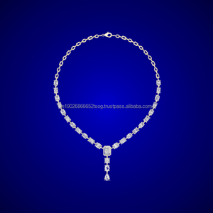 Wholesale Luxury S925 Sterling <b>Silver</b> Full Moissanite <b>Necklace</b> Women Engagement Wedding Jewelry - Product Image 4