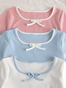 Hoodie court à manches courtes en polyester/coton 160g, imprimé avec logo personnalisé, pour femme, mignon, décontracté, tricoté, écologique, respirant, toutes saisons - Product Image 5