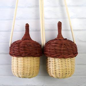<b>Small</b> size rattan kids bag in acorn shape cheapest price children toy <b>basket</b> ready to ship - Product Image 2