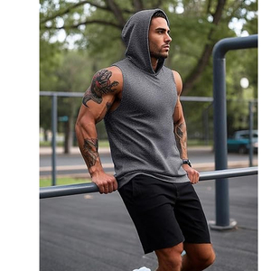 Hoodies sans manches tendance, matière extensible douce, coupe confortable pour un usage quotidien décontracté, hoodies sans manches - Product Image 4