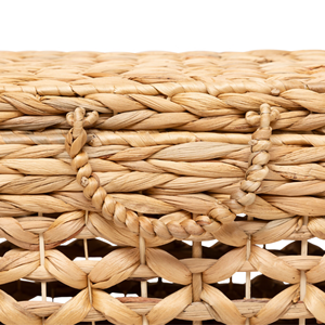 Wholesale Large Water Hyacinth <b>Storage</b> Basket With Lid, Premium Handwoven <b>Bed</b> End Toy Laundry Organizer For Hotels Vietnam - Product Image 3