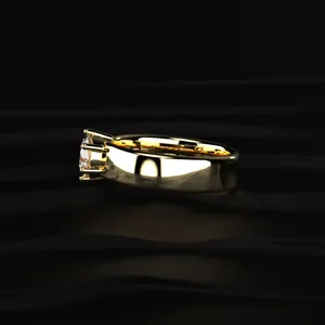 Anillo de Diamante Cultivado en Laboratorio de Alta Calidad, Corte Redondo de 1 Quilate, Oro Amarillo, Certificado IGI, Anillo de Compromiso y Boda de Lujo para Hombre - Product Image 2