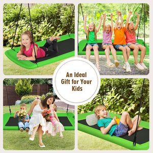 60-Inch Outdoor Platform Tree <b>Swing</b> with 2 Hanging Straps for Patio Use - Product Image 5