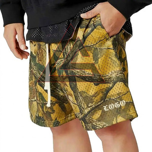 Nouveau design, short de basketball en maille 100% respirant, style streetwear, personnalisable, double ligne, avec cordon de serrage, couleur unie, idéal pour l'été - Product Image 2