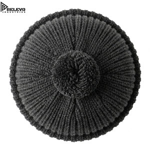 High Quality Heavyweight Cuffed <b>Beanie</b> Hat <b>with</b> <b>Pom</b> <b>Pom</b>, Thermal Rib-Knit Winter Streetwear Skull Cap - Product Image 3