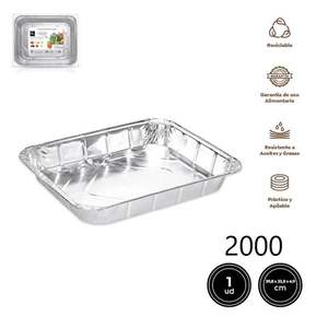 Bandeja Rectangular de Aluminio 39.8x33.8x4.9cm Contenedor Bandea - Product Image 3