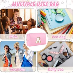Borsetta Cosmetica Piccola in Stile Preppy, Pochette Impermeabile in PU da Viaggio per Trucchi e Articoli da Toilette, Regalo di Compleanno Personalizzato - Product Image 4