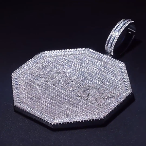 จี้เพชรโมอิสซาไนต์ทรงแปดเหลี่ยมแบบ Iced Out สไตล์ฮิปฮอปสุดหรูสำหรับทุกเพศ  งานสั่งทำพิเศษ  ระดับความใส VVS  จี้แบบปรับแต่งได้ - Product Image 5
