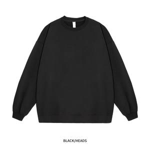 Sweat-shirt à col rond doublé en molleton 320g pour homme, style américain, coupe ample, couleur unie, tendance, automne-hiver, fabrication OEM - Product Image 4