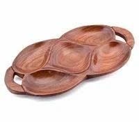 Bandeja de Servir de Madera Hecha a Mano con 4 Compartimentos - Product Image 3