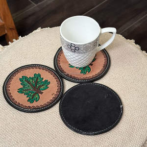 ชุดถาดรองแก้วหนังแท้อุปกรณ์ตกแต่งโต๊ะในบ้านสำหรับดื่มกาแฟเบียร์ - Product Image 4