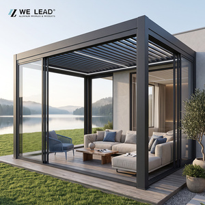 Pérgola Moderna de Aluminio con Recubrimiento en Polvo, Estructura Rectangular para Jardín Exterior, Resistente a la Intemperie, en Negro, Plata y Blanco - Product Image 3